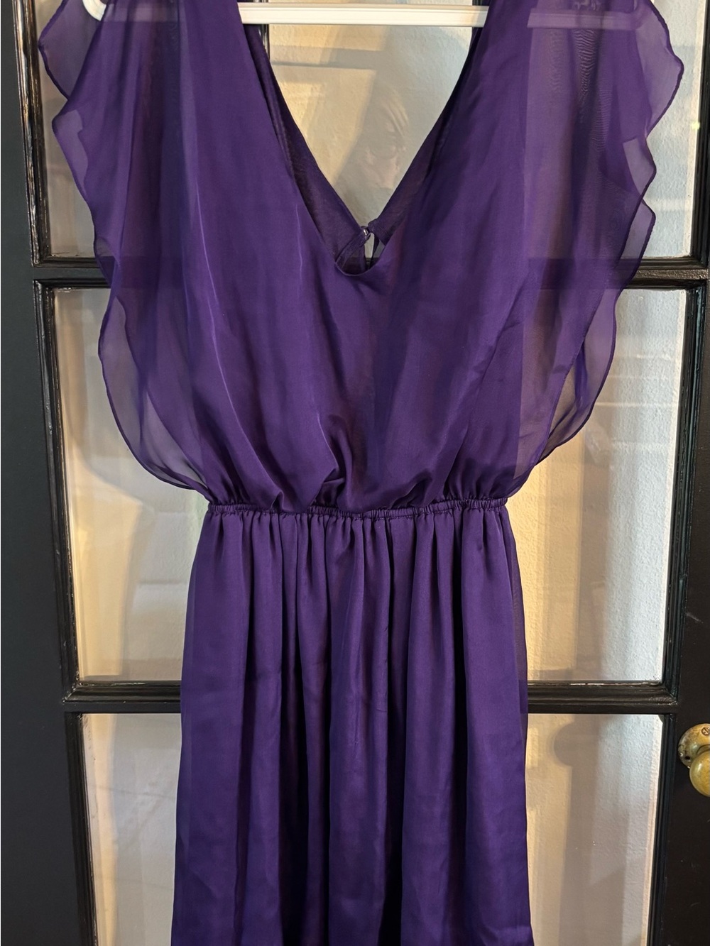 Alice+Olivia Deep Purple Silk Blouson Mini Dress